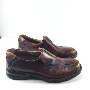 Clarks Escalade Loafers Shoes Men Size 11 Brown Leather Slip-On Round Toe